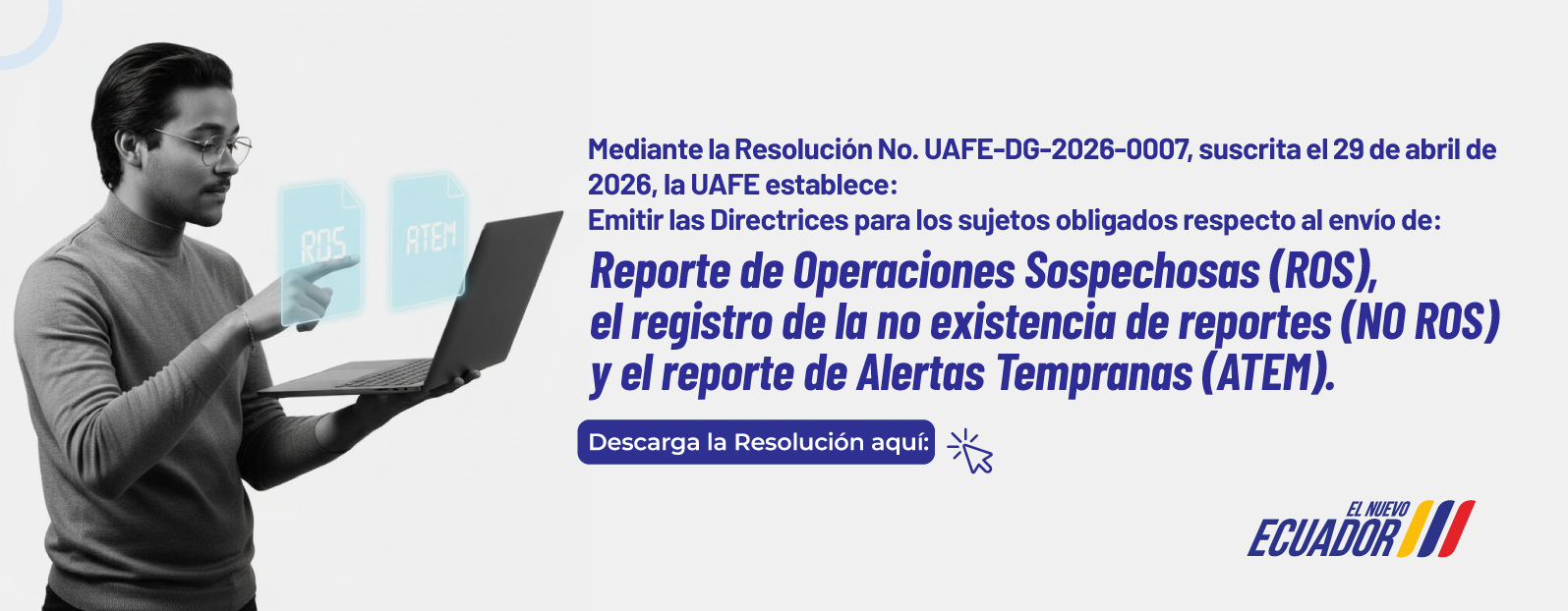 Resoluci&oacuten actualizaci&oacuten formularios ROS-NO ROS-ATEM